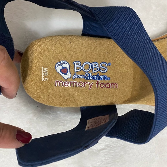 NEW BOB’s from Skechers Memory Foam Navy Blue Sandals 9.5 - Picture 4 of 9